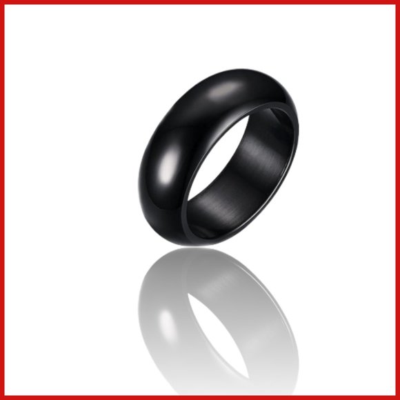 316L STAINLESS STEEL HYPOALLERGENIC 7MM DOME RING SIZE 8 NWT - Picture 3 of 5